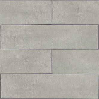 Image of Marquis Bricktrend Grey Porcelain Tile 331.5mm x 81.5mm 46 Pack 