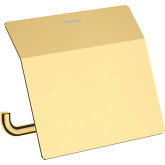 Image of Hansgrohe AddStoris Toilet Roll Holder with Cover Polished Gold Optic 