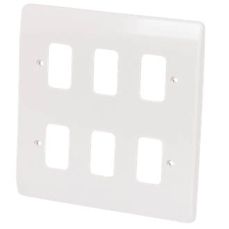 Image of MK Grid Plus 6-Module Grid Faceplate White 