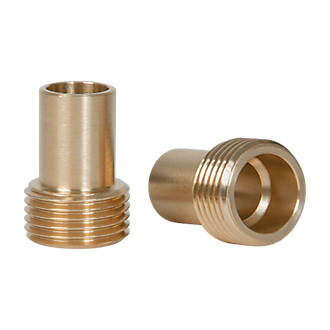 Image of Tesla Brass Compression Adapting Flexible Tap Connectors 15mm x Â½" 2 Pack 