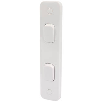 Image of Schneider Electric Lisse 10AX 2-Gang 2-Way Rocker Switch White 