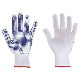 Image of Keep Safe Polka Dot Picking Gloves White/Blue X Large 