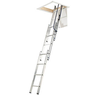 Image of Werner Easy Stow 3-Section Aluminium Loft Ladder 3m 
