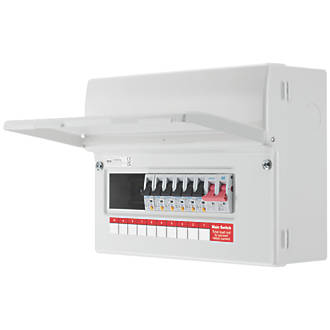 Image of British General Fortress 12-Module 6-Way Populated Main Switch Consumer Unit 