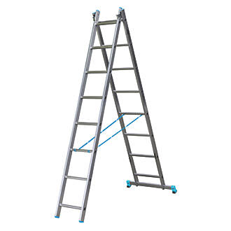 Image of Mac Allister 2-Section 2-Way Aluminium Combination Ladder 3.35m 