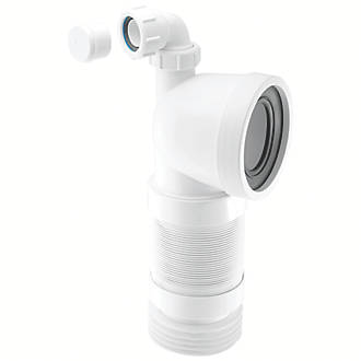 Image of McAlpine Flexible 90Â° Angled WC Connector White 155mm 