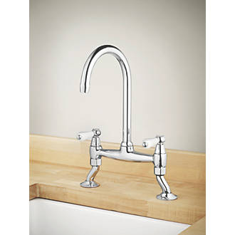 Image of Swirl M5004P Allegro Surface-Mounted Deck Sink Mixer Kitchen Tap Chrome 