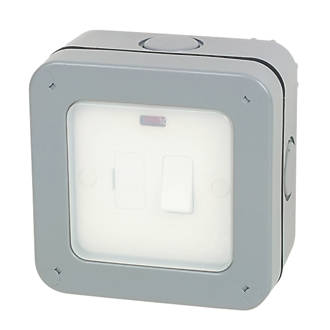 Image of British General IP66 13A Weatherproof Outdoor Switched Fused Spur & Flex Outlet with Neon 
