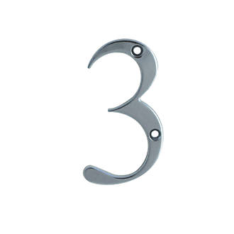 Image of Fab & Fix Door Numeral 3 Polished Chrome 80mm 