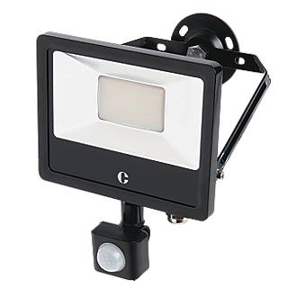 Image of Collingwood Outdoor LED Floodlight With PIR Sensor Black 20W Up to 2400lm 