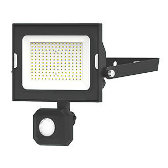 Image of 4lite Advantage Outdoor LED Floodlight With PIR Sensor Black 30W 2550lm 