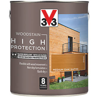 Image of V33 High-Protection Exterior Woodstain Satin Golden Oak 2.5Ltr 