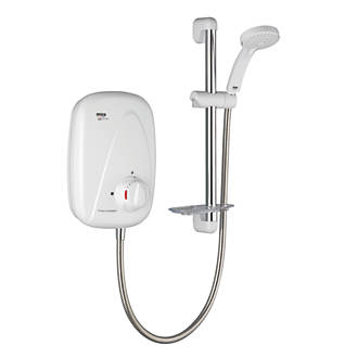 Image of Mira Go Rear-Fed White / Chrome Thermostatic Power Shower 