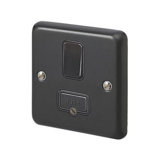 Image of MK Contoura 13A Switched Fused Spur Black with Colour-Matched Inserts 