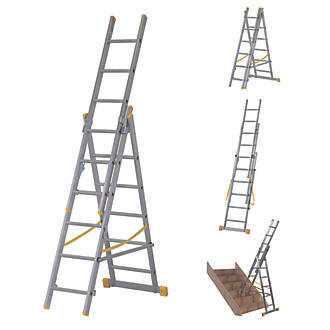 Image of Werner 3-Section 4-Way Aluminium Combination Ladder 3.78m 