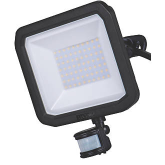 Image of Luceco Castra Outdoor LED Floodlight With PIR Sensor Black 50W 5400lm 