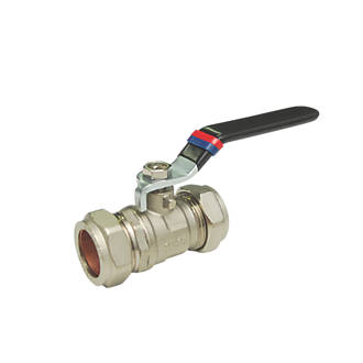 Image of Lever Ball Valve Red / Blue 22mm 