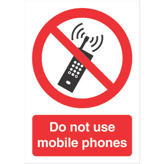Image of "Do Not Use Mobile Phones" Sign 210mm x 148mm 