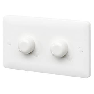 Image of MK Base 2-Gang 1-Way LED Dimmer Switch White 