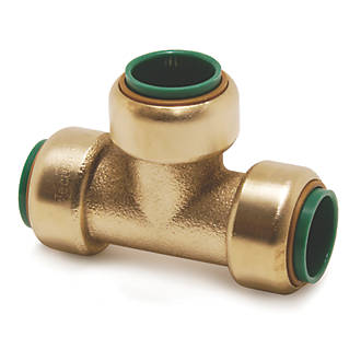 Image of Tectite Classic T24 Brass Push-Fit Equal Tee 1" 
