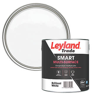 Image of Leyland Trade Smart Eggshell Brilliant White Emulsion Smart Multi-Surface Paint 2.5Ltr 