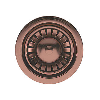 Image of ETAL Sink Strainer Waste with Overflow & Cover Plate Copper 90mm 