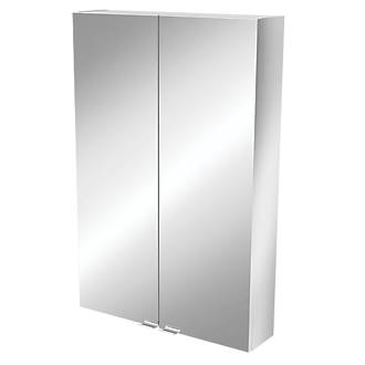 Image of Imandra Bathroom Mirror Cabinet Grey Gloss 600mm x 150mm x 900mm 