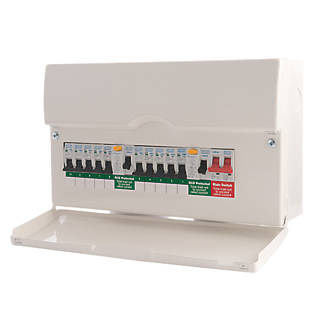 Image of British General 16-Module 10-Way Populated High Integrity Dual RCD Consumer Unit 