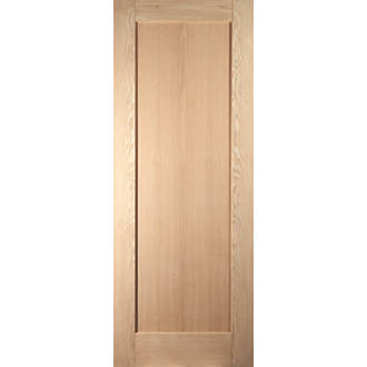 Image of Jeld-Wen Unfinished Oak Veneer Wooden 1-Panel Shaker Internal Door 2040mm x 726mm 