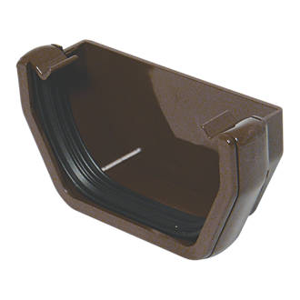Image of FloPlast Square External Stop End Brown 114mm 