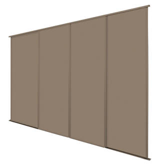 Image of Spacepro Classic 4-Door Sliding Wardrobe Door Kit Stone Grey Frame Stone Grey Panel 2978mm x 2260mm 