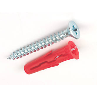 Image of Rawlplug Uno Plastic Wall Plugs & Screws 6mm x 40mm 500 Pack 