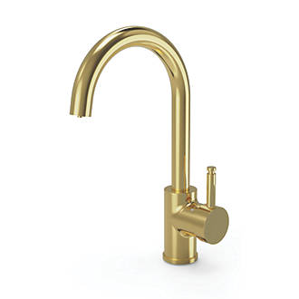 Image of ETAL Single Lever 3-in-1 Hot Water Kitchen Tap Brushed Brass 