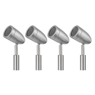 Image of Mirage Outdoor LED Spike Light Kit Brushed Silver 12W 420lm 4 Pack 