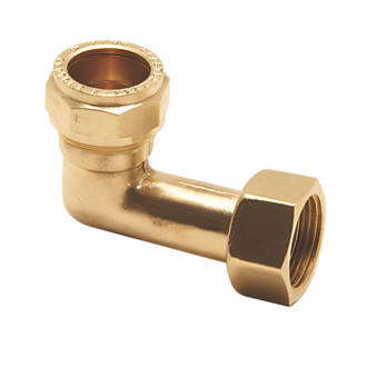 Image of Pegler PX43B Brass Compression Angled Swivel Tap Connector 15mm x 1/2" 