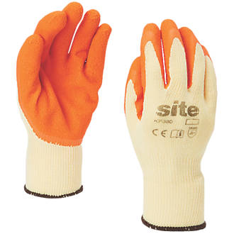 Image of Site 380 Latex Builders Gloves Orange/Yellow Small 