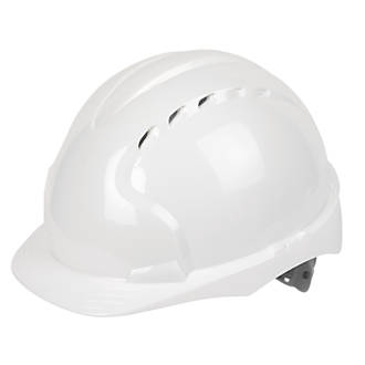 Image of JSP EVO3 Comfort Plus Adjustable Slip Vented Safety Helmet White 
