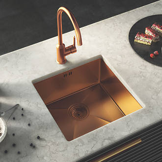 Image of ETAL Elite 1 Bowl Stainless Steel Kitchen Sink Copper 440mm x 440mm 