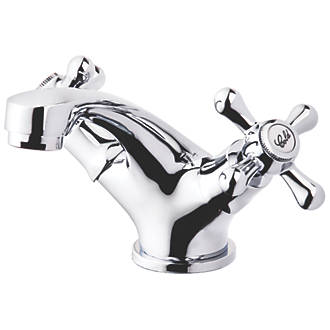 Image of Swirl Traditional Basin Mono Mixer Tap with Clicker Waste Chrome 