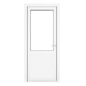 Image of Crystal 1-Panel 1-Clear Light LH White uPVC Back Door 2090mm x 920mm 