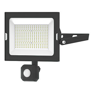 Image of 4lite Advantage Outdoor LED Floodlight With PIR Sensor Black 50W 4250lm 