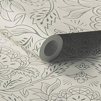 Image of LickPro White Damask 01 Wallpaper Roll 52cm x 10m 