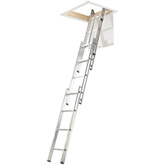 Image of Werner 3-Section Aluminium Loft Ladder 3m 