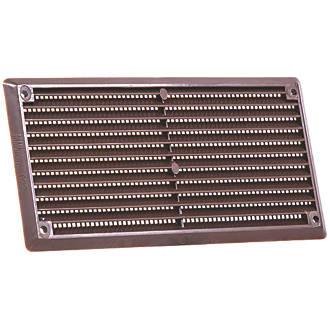 Image of Map Vent Fixed Louvre Vent with Flyscreen Brown 152mm x 76mm 