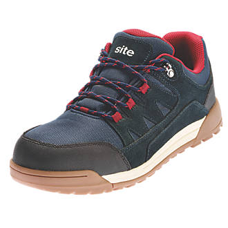 Image of Site Scoria Safety Trainers Navy Blue & Red Size 10 