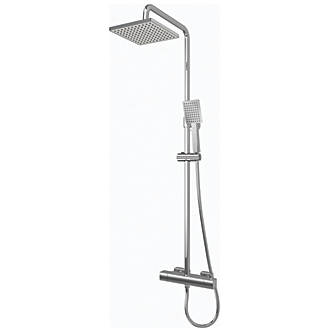 Image of Gainsborough Square Dual Outlet HP Rear-Fed Exposed Chrome Thermostatic Cool Touch Mixer Shower 