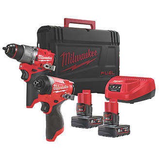 Image of Milwaukee M12FPP2A2-602X 12V 2 x 6.0Ah Li-Ion RedLithium Brushless Cordless Twin Pack 