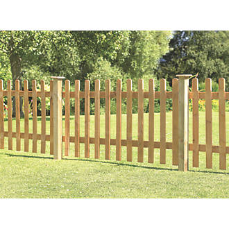 Image of Forest Pale Picket Fence Panels 6 x 3' Pack of 10 