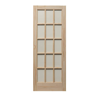 Image of Traditional Knotty 15-Clear Light Unfinished Pine Wooden Traditional Internal Door 1981mm x 762mm 