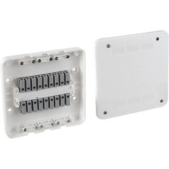 Image of Surewire SW6S-MF 16A 6-Way Pre-Wired Lighting Spur Junction Box White 